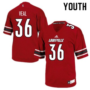 Youth Louisville Cardinals Arthur Veal #36 Red Stitch Jerseys 797726-395