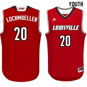 Youth Louisville Cardinals Bob Lochmueller #20 Red Embroidery Jersey 371368-647