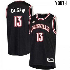 Youth Louisville Cardinals Bud Olsen #13 Alumni Black Jerseys 247113-604