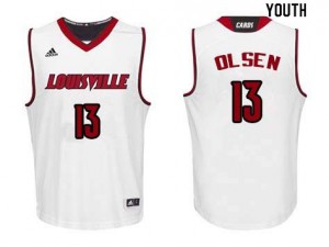 Youth Louisville Cardinals Bud Olsen #13 Basketball White Jersey 631476-960