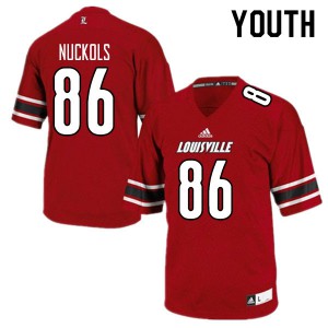 Youth Louisville Cardinals Chris Nuckols #86 Red Official Jersey 380547-455