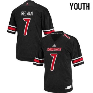 Youth Louisville Cardinals Chris Redman #7 Black Stitch Jersey 949914-165