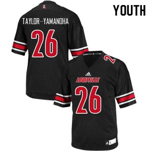 Youth Louisville Cardinals Chris Taylor-Yamanoha #26 Black College Jerseys 542277-619