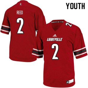 Youth Louisville Cardinals Corey Reed #2 Stitched Red Jerseys 762935-390