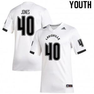 Youth Louisville Cardinals Darius Jones #40 Football White Jerseys 709120-118