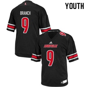 Youth Louisville Cardinals Deion Branch #9 Black Stitched Jersey 580865-487