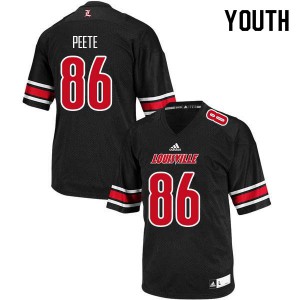 Youth Louisville Cardinals Devante Peete #86 Player Black Jerseys 198339-446