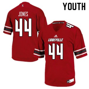 Youth Louisville Cardinals Dorian Jones #44 Stitch Red Jerseys 640193-947