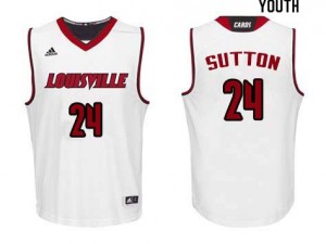 Youth Louisville Cardinals Dwayne Sutton #24 White Embroidery Jerseys 615393-466