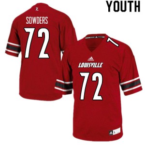 Youth Louisville Cardinals Emmanual Sowders #72 Stitched Red Jersey 511819-347
