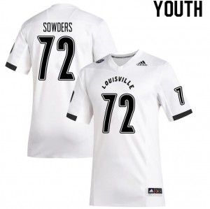 Youth Louisville Cardinals Emmanual Sowders #72 College White Jersey 702069-273