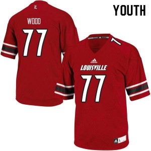 Youth Louisville Cardinals Eric Wood #77 Player Red Jersey 572616-521