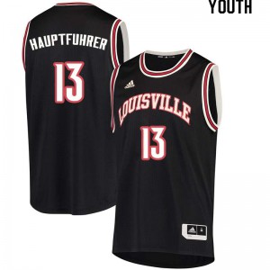 Youth Louisville Cardinals George Hauptfuhrer #13 Stitched Black Jerseys 851507-695