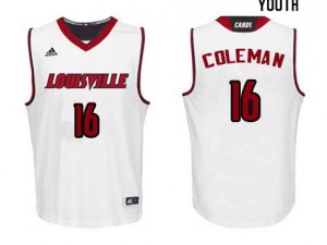 Youth Louisville Cardinals Jack Coleman #16 Stitched White Jerseys 307708-174