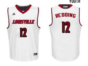 Youth Louisville Cardinals Jacob Redding #12 Stitched White Jersey 929352-689