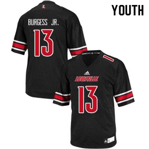 Youth Louisville Cardinals James Burgess Jr. #13 Embroidery Black Jersey 762599-622