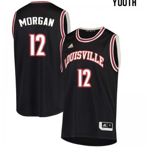 Youth Louisville Cardinals Jim Morgan #12 Basketball Black Jersey 215346-332