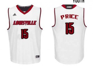 Youth Louisville Cardinals Jim Price #15 White Embroidery Jersey 552377-987