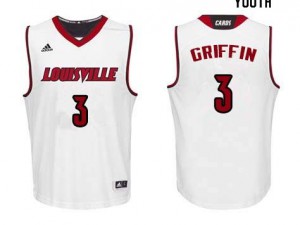 Youth Louisville Cardinals Jo Griffin #3 White Official Jerseys 989190-583