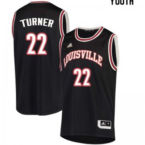 Youth Louisville Cardinals John Turner #22 Black Player Jersey 466470-929