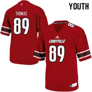 Youth Louisville Cardinals Jordan Thomas #89 Red Stitch Jerseys 433252-140