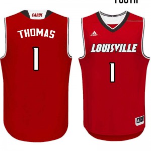 Youth Louisville Cardinals Lance Thomas #1 College Red Jerseys 951645-580
