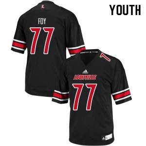 Youth Louisville Cardinals Linwood Foy #77 Black Football Jerseys 587247-915