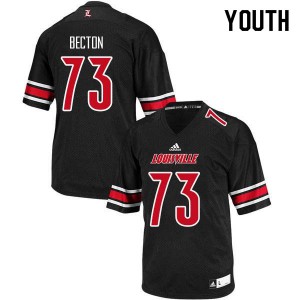 Youth Louisville Cardinals Mekhi Becton #73 Black Embroidery Jersey 771010-754