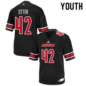 Youth Louisville Cardinals Patrick Otter #42 High School Black Jerseys 389935-470