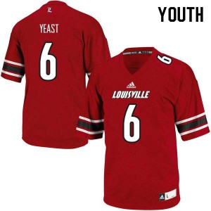 Youth Louisville Cardinals Russ Yeast #6 University Red Jerseys 166209-753