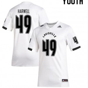 Youth Louisville Cardinals Ryan Harwell #49 White Embroidery Jerseys 411082-196