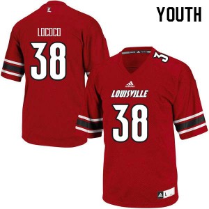 Youth Louisville Cardinals Vince Lococo #38 Stitch Red Jerseys 747460-535